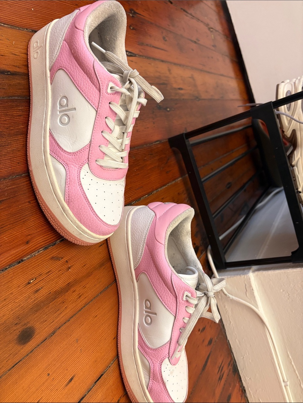 ALO Yoga Pink and White Low-Top Sneakers - Picture 2 of 3